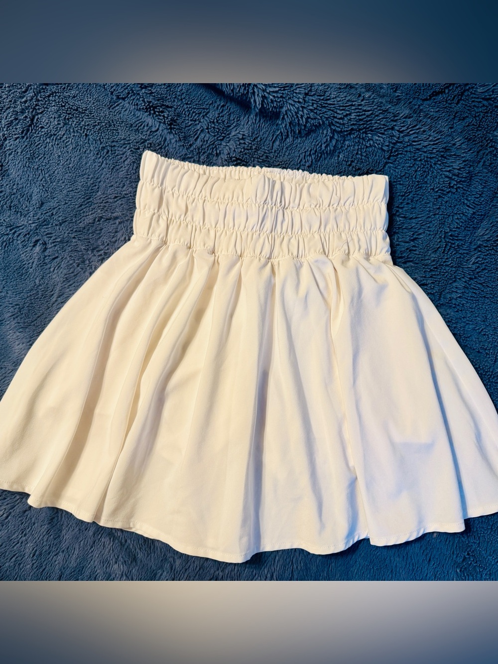 CRZ YOGA White Smocked Waist Skort Flared Skirt Shorts 0 2 XS